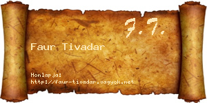 Faur Tivadar névjegykártya