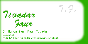 tivadar faur business card